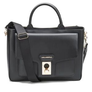 Rare/ Karl Lagerfeld Women's K/Pin Closure Tote Bag - Black